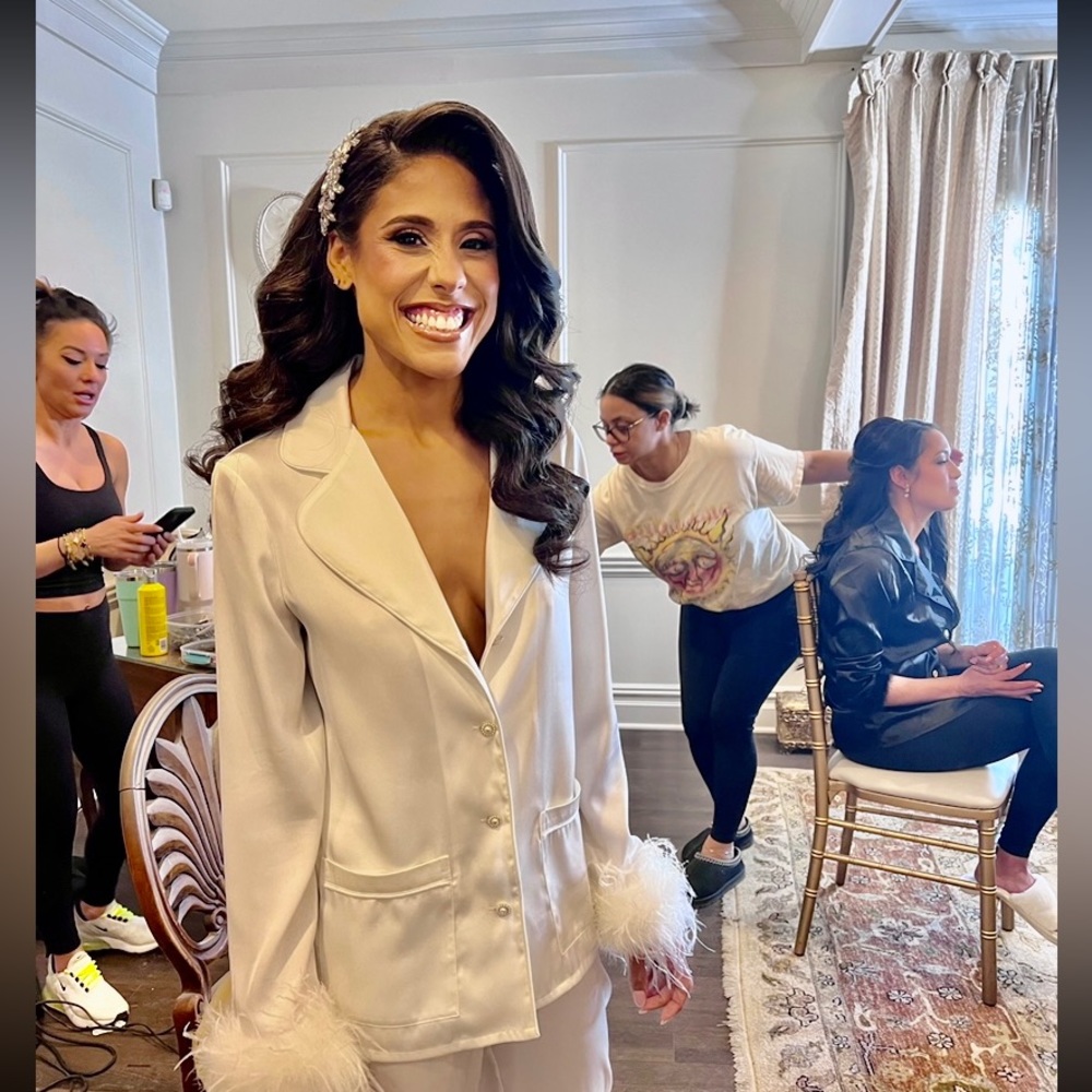 Nadine Merabi Darcie White Feather Pajamas